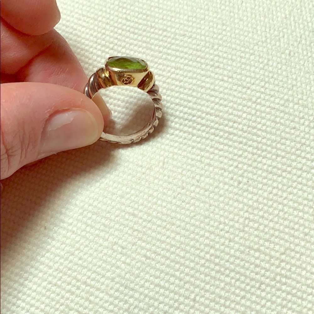David Yurman Peridot Ring With Gold
